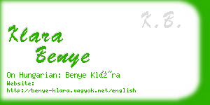 klara benye business card